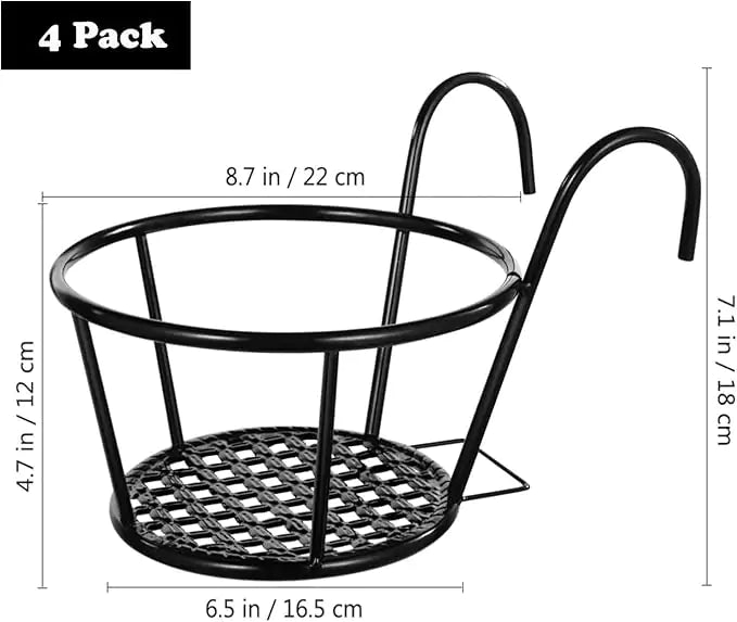 Metal Basket Round Hanging Plant Pot Holder for Balcony Vobi Collections