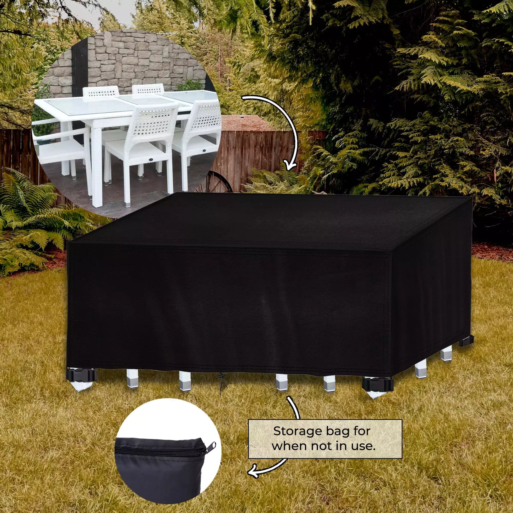 Garden Waterproof Rectangular Furniture Cover 420D Oxford Fabric Vobi Collections