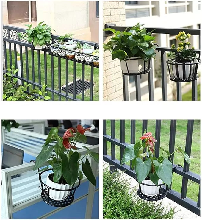 Metal Basket Round Hanging Plant Pot Holder for Balcony Vobi Collections