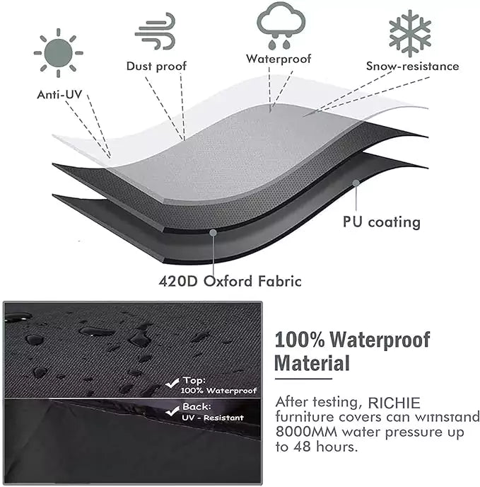Garden Waterproof Rectangular Furniture Cover 420D Oxford Fabric Vobi Collections