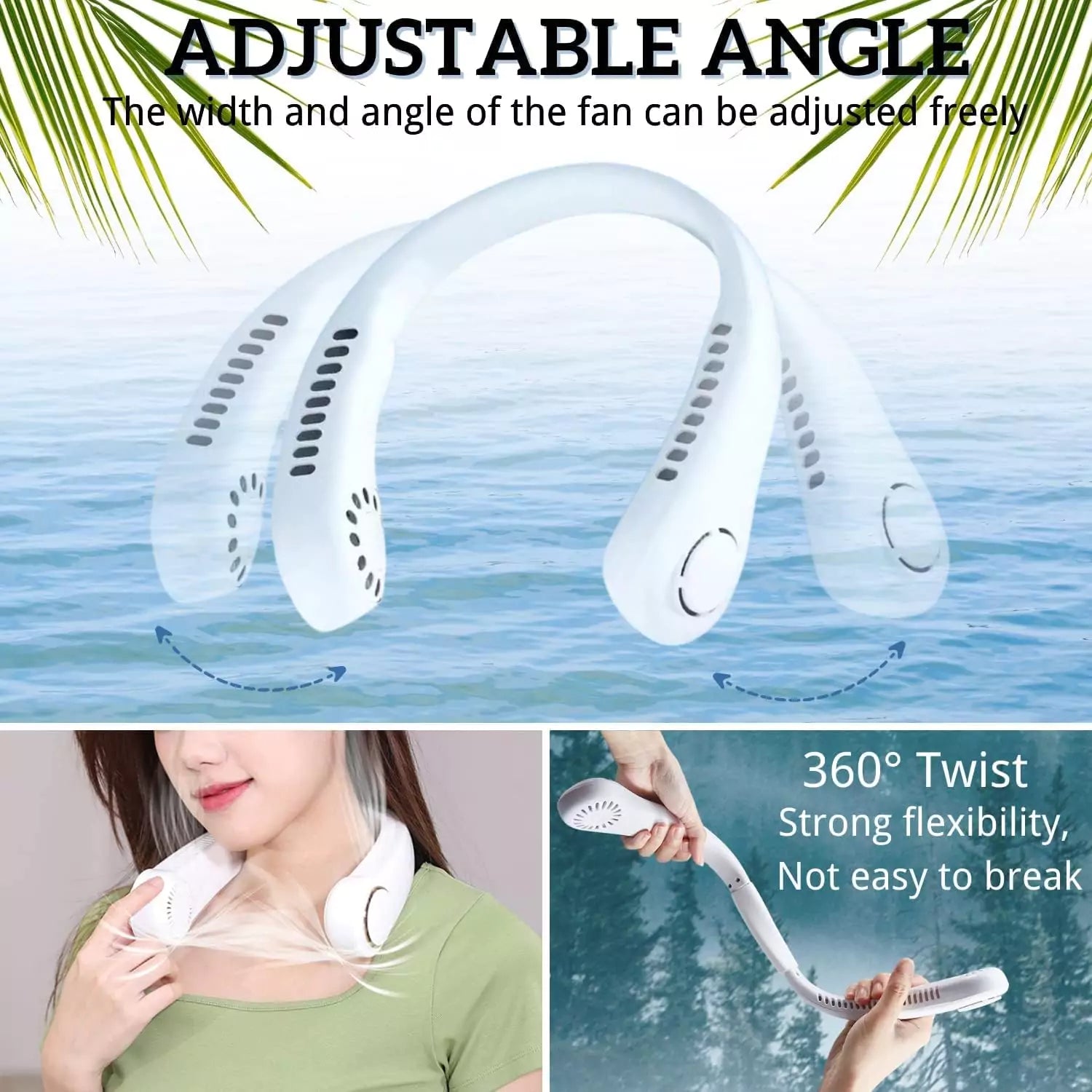 Portable Neck Silent Fan Cooling Wind USB Rechargeable for Sports Vobi Collections