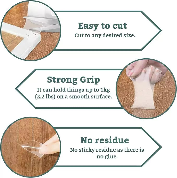 Nano Double Sided Tape Transparent - Traceless & Reusable Vobi Collections
