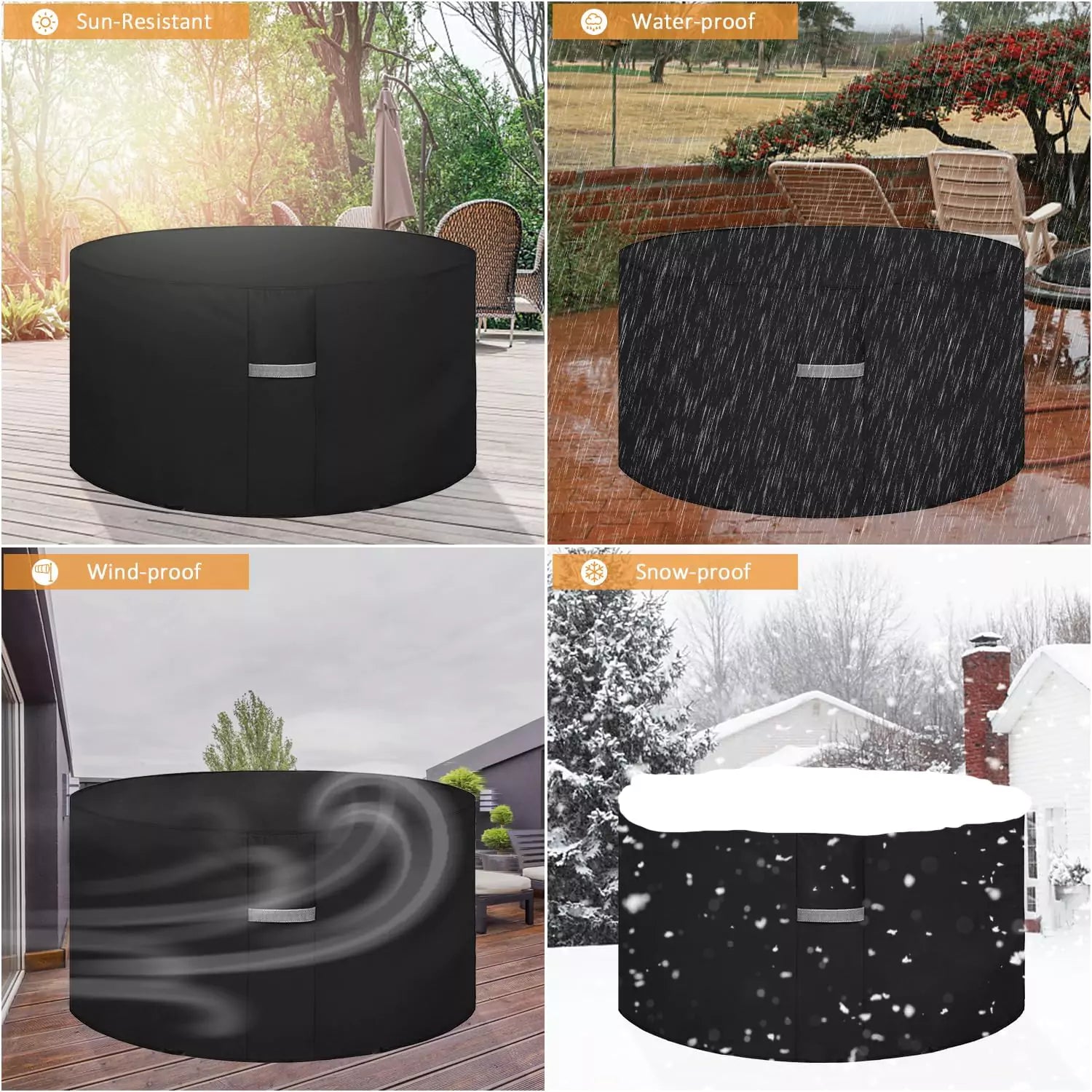 Garden Waterproof Circular Furniture Cover 600D Oxford Fabric Vobi Collections