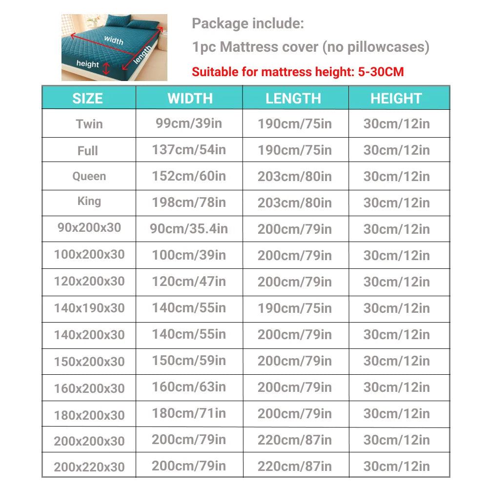 Waterproof Mattress Protector – Breathable and Anti-Slip Bed Cover for Single or Double Beds VOBI
