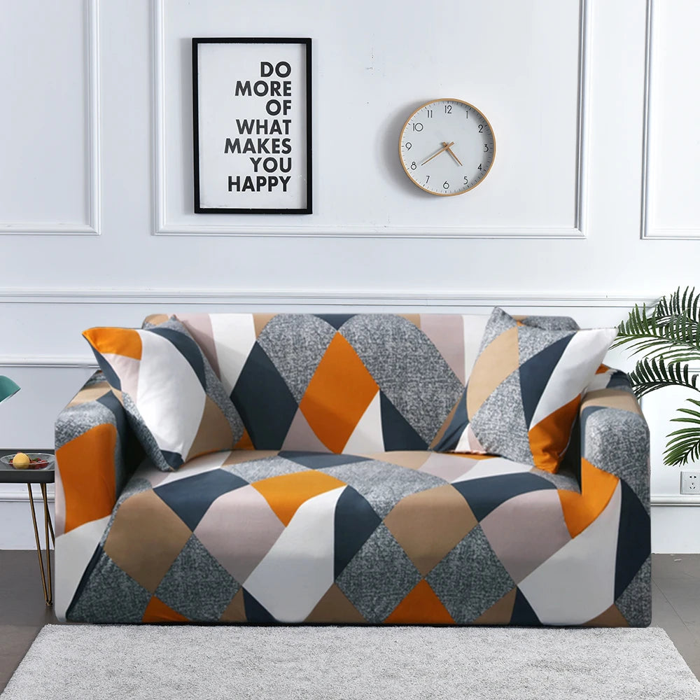 Stretch Sofa Cover – Printed Elastic Slipcover for 1–4 Seater & L-Shaped Sofas Vobi