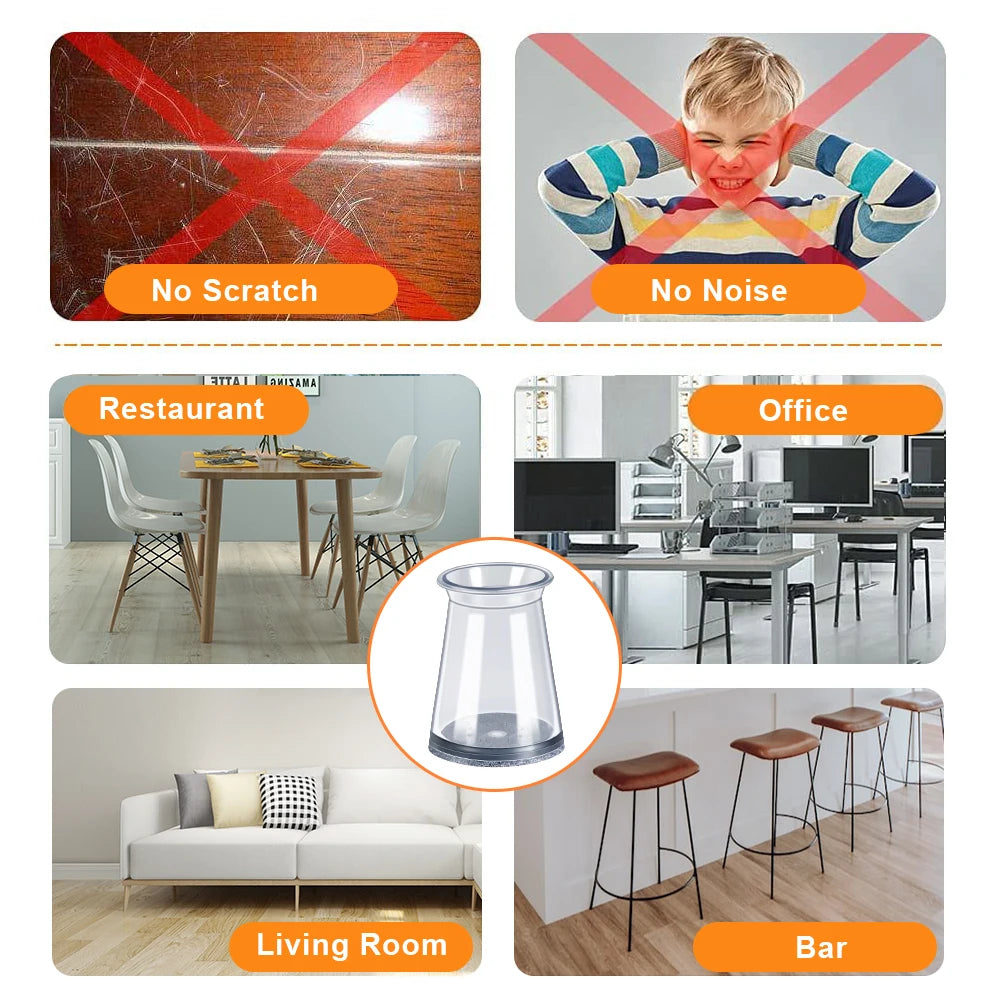 28-Pack Silicone Chair Leg Protectors – Non-Slip Floor Pads for Hardwood & Tile Floors vobi collections