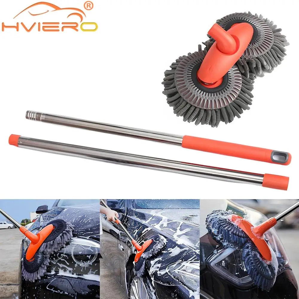 Microfibre Car Wash Brush – Long Handle Mop for Scratch-Free Vehicle Cleaning vobi