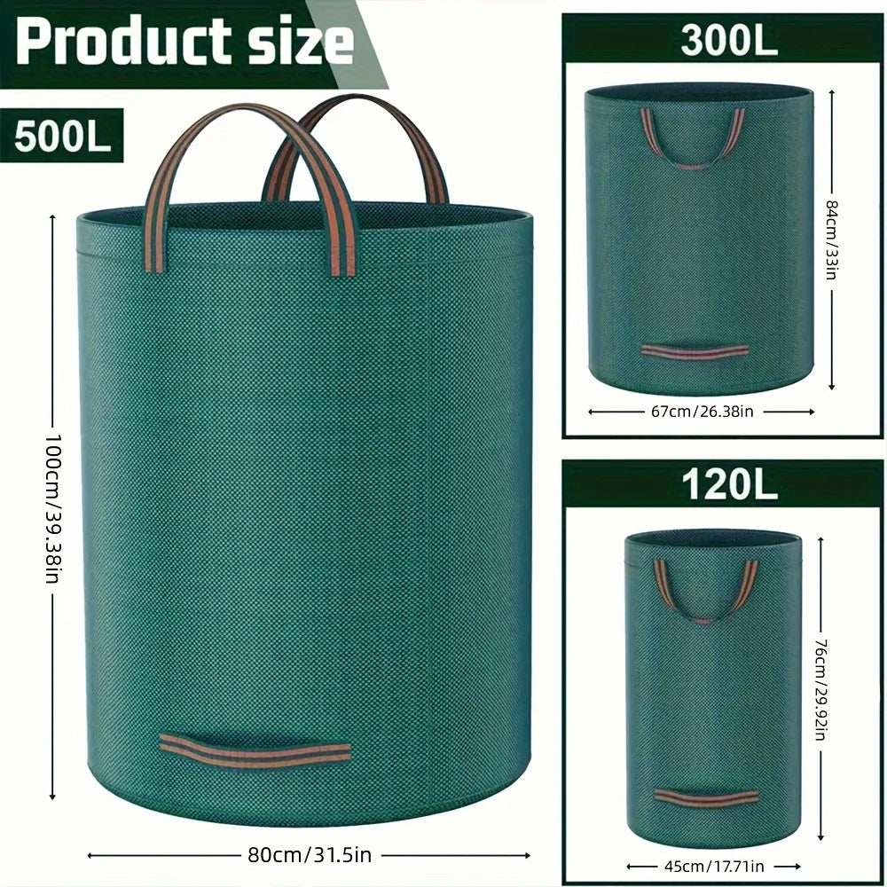Reusable Garden Waste Bag – Heavy-Duty Leaf and Yard Debris Sack with Handles VOBI
