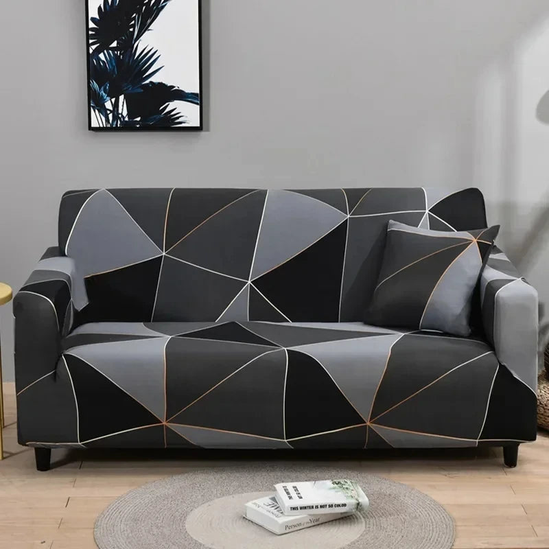 Stretch Sofa Cover – Printed Elastic Slipcover for 1–4 Seater & L-Shaped Sofas Vobi