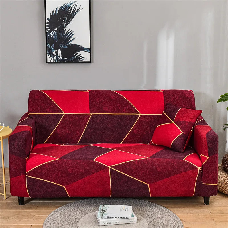 Stretch Sofa Cover – Printed Elastic Slipcover for 1–4 Seater & L-Shaped Sofas Vobi