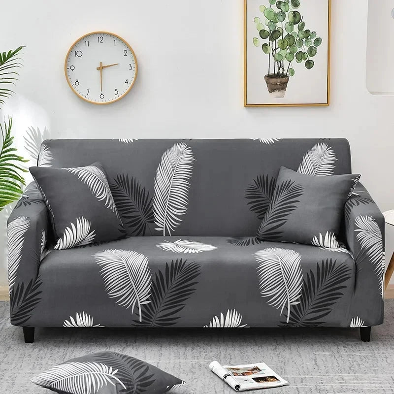 Stretch Sofa Cover – Printed Elastic Slipcover for 1–4 Seater & L-Shaped Sofas Vobi