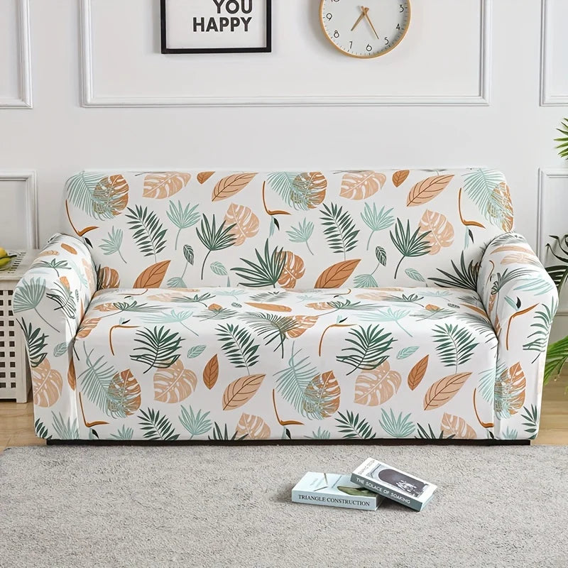 Stretch Sofa Cover – Printed Elastic Slipcover for 1–4 Seater & L-Shaped Sofas Vobi