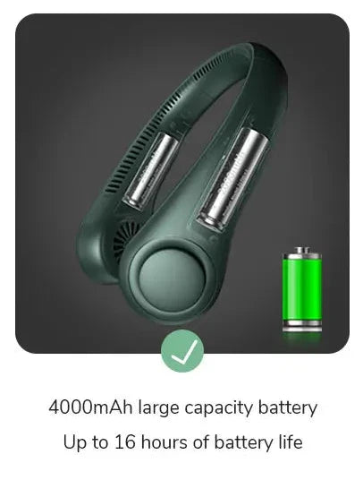 Portable Neck Silent Fan Cooling Wind USB Rechargeable for Sports Vobi Collections