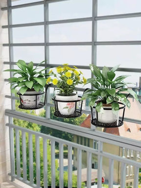 Metal Basket Round Hanging Plant Pot Holder for Balcony Vobi Collections
