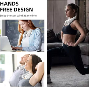 Portable Neck Silent Fan Cooling Wind USB Rechargeable for Sports Vobi Collections