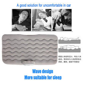 Inflatable Car Mattress – Flocked Travel Bed for Back Seat with Pillows & Bag vobi