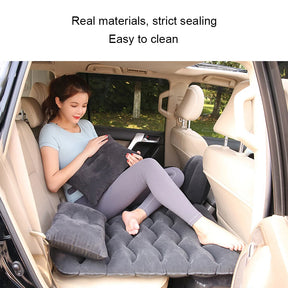 Inflatable Car Mattress – Flocked Travel Bed for Back Seat with Pillows & Bag vobi
